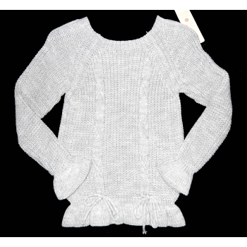 Sweter dziewczęcy SZARY  Rozmiary od 104 do 134